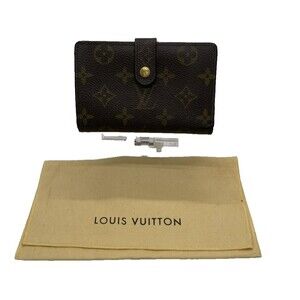 Authentic Louis Vuitton Monogram Porte Monnaie Billets Viennois Wallet+Dust Bag